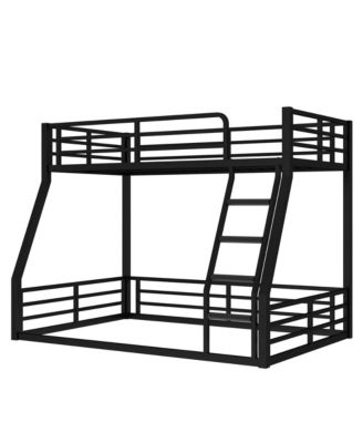 Metal Twin Over Full Bunk Bed Frame - Black