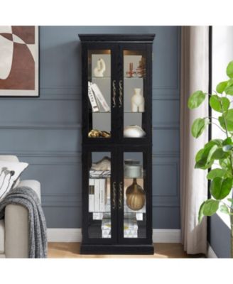 Lighted Glass Curio Cabinet - Living Room, Kitchen, Collectibles