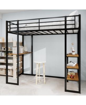 + Multi-Piece Set + Iron + L-Shaped Desk & Stairs + Bed