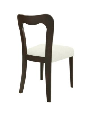 Dining Chair Without Arm (dark brown+beige) Set of 2
