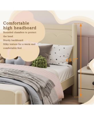 Streamdale Queen Size Wood Platform Bed Frame with Headboard and Wooden Slat Support