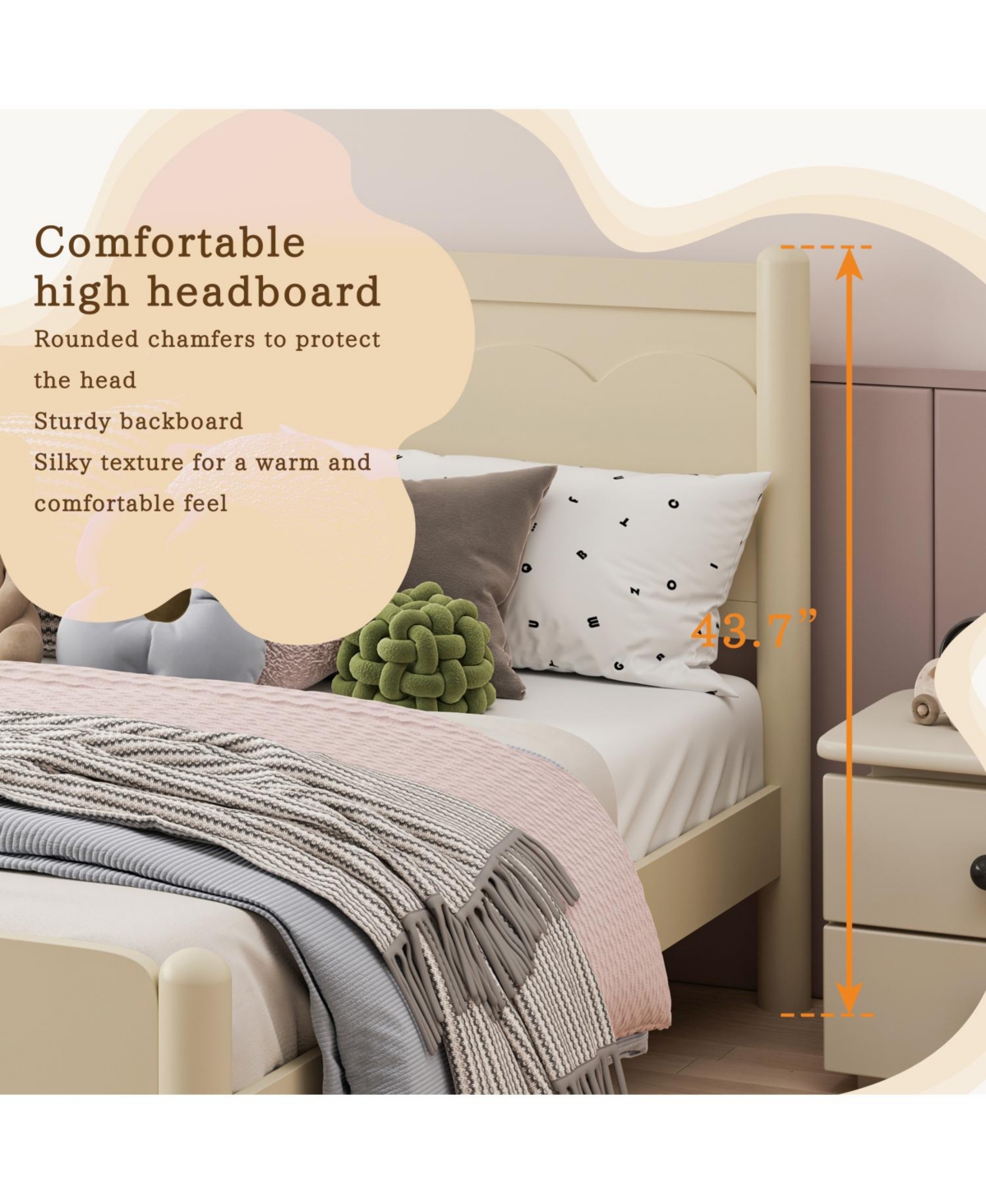 Streamdale Furniture Streamdale Queen Size Wood Platform Bed Frame with Headboard and Wooden Slat Support