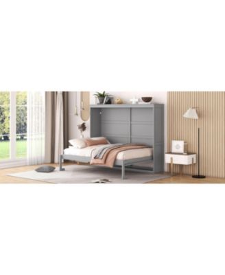  Full Size Murphy Bed Wall Bed, Gray