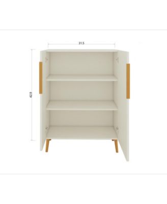 Modern White Sideboard Cabinet - Gold Handles
