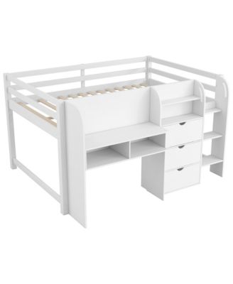 Streamdale Low Loft Bed with Desk, Storage, Bookcase & Whiteboard