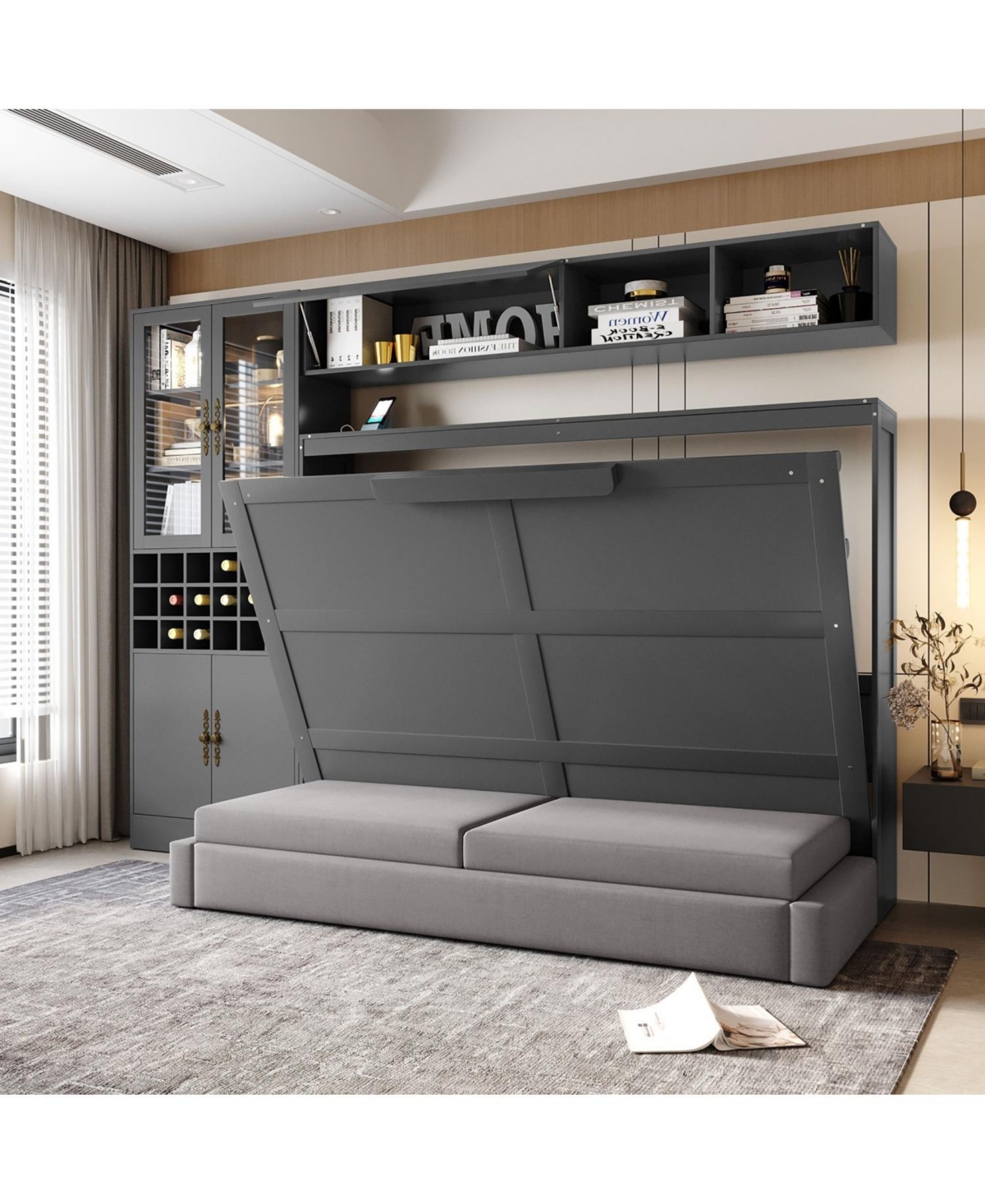 Streamdale Furniture Full Size Murphy Bed Wall Bed with Sofa