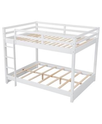 Wood Queen Size Bunk Bed with Ladder