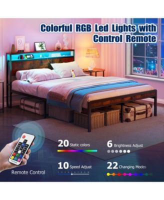 Metal Bed Frame with LED, Heavy Duty, Noise Free