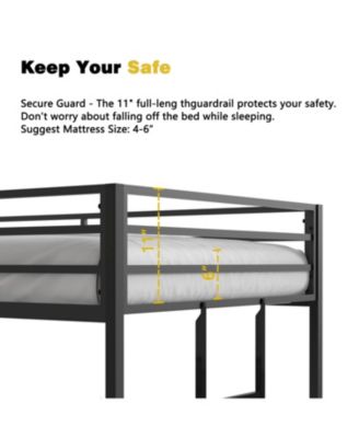 Adam Metal Twin Bunk Bed with Ladder