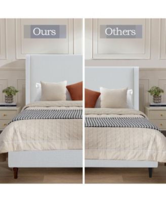 Harper Tall Upholstered Bed - King - Cream Boucle