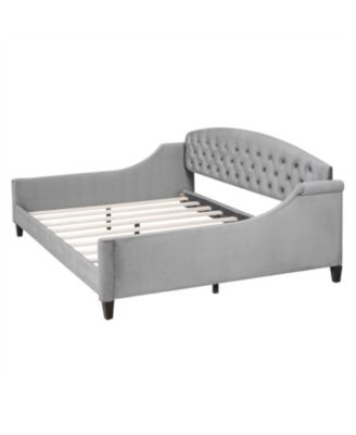 Modern Gray Tufted Button Daybed