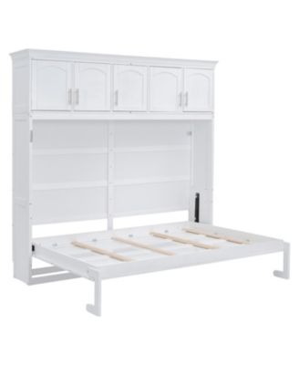 Queen Size Murphy Bed Wall Bed with Top Cabinets