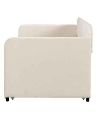 Upholstered Twin Daybed Sofa with Trundle