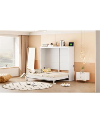 Full Size Murphy Bed Wall Bed,White