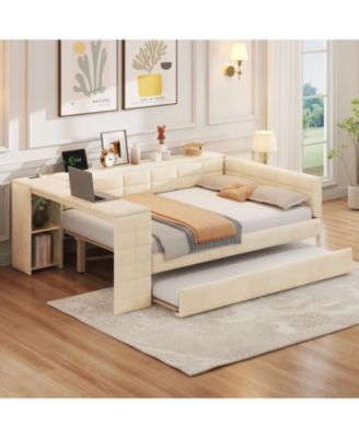 Streamdale Upholstered Platform Bed with Storage, Desk, Trundle