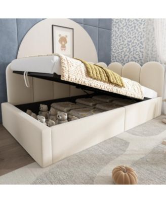 Upholstered Daybed with Storage Ottoman, Twin Size, Velvet