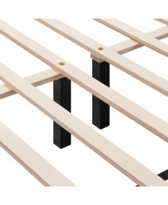 Lambswool Headboard Bed Frame w/ Light, Full