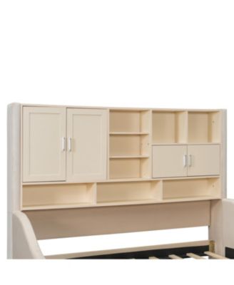 Twin Upholstered Daybed with LED, Storage & Trundle