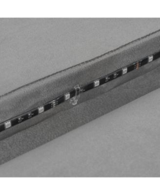 Twin Upholstered Daybed with LED, Storage & Trundle