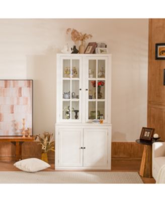 + 75" + Wood + Glass Doors + Pantry