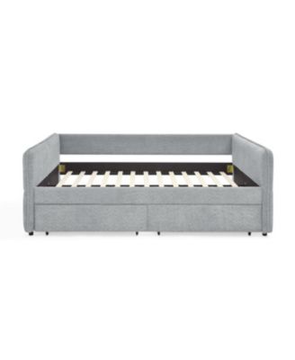 Tufted Daybed with Trundle, Queen, Boucle Fabric