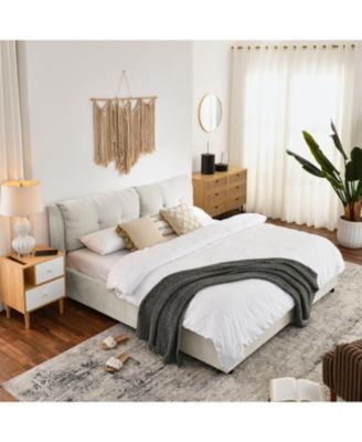 King Chenille Hydraulic Storage Bed