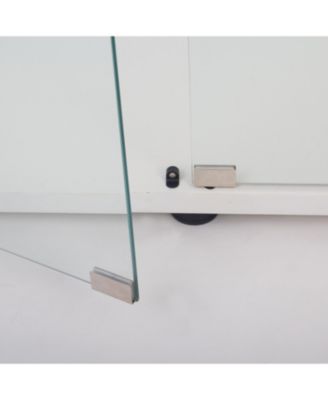 Glass Display Cabinet with Lock & Doors