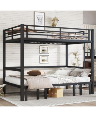 Full Over Full Pull-Out Bunk Bed, Black