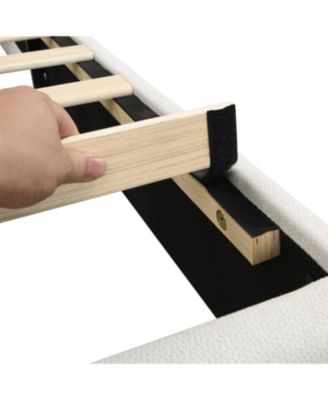 Streamdale Queen Upholstered Platform Bed with Wave Headboard