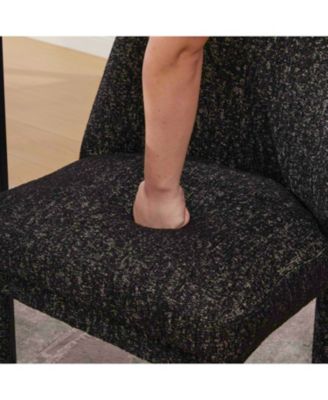 Modern Chenille Dining Chairs (Set of 2) - Black/Gray