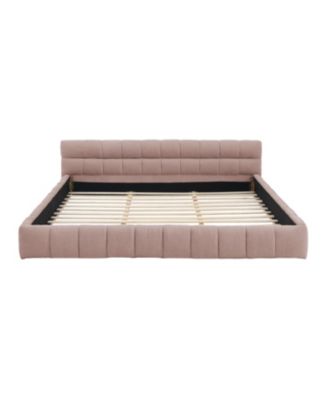 California King Upholstered Platform Bed Frame - Pink