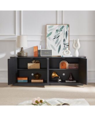 Sideboard Storage Cabinet TV Stand Black 64"W x 15"D x 24"H