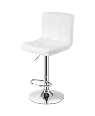 Adjustable Armless Bar Stool Full Back Swivel Kitchen Counter Bar Chair PU Leather