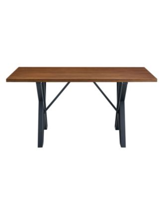 Indoor Dining Table With Metal Legs,Walnut