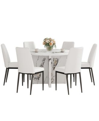 Modern 42" Round Dining Table for Small Spaces (Table Only)