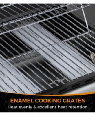 2-Burner Propane Gas BBQ Grill, 20,000 BTU Stainless Steel Grill with Side Shelves and Wheels, Portable Outdoor Grill