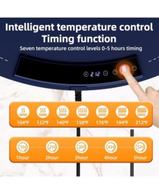 7-Temp Food Warming Mat, 250W Low Energy Consumption (104&deg;F-212&deg;F), 5H Timer & Child Lock, Ultra-Thin Roll-Up Buffet Hot Plate