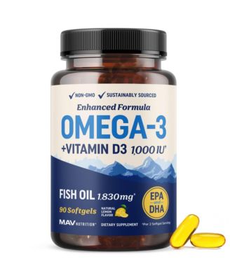 Fish Oil with Vitamin D3 Softgels, 90ct
