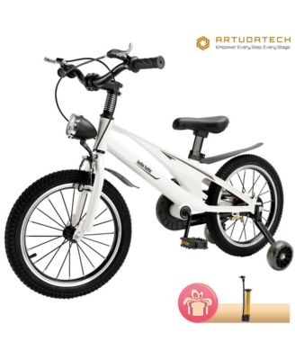 16-Inch Lightweight Kids Bike with Magnesium Alloy Frame, Training Wheels & Dual Brakes