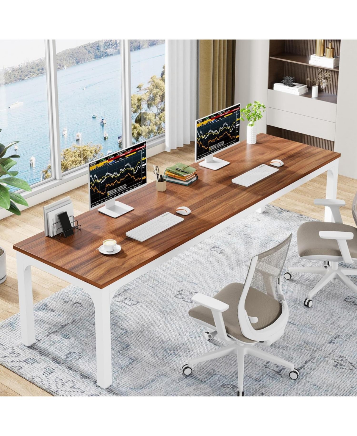 Tribesigns 78.7 Inches Extra Long Computer Desk 2 Person Desk, Double Long Desk, Workstaion for Home Office