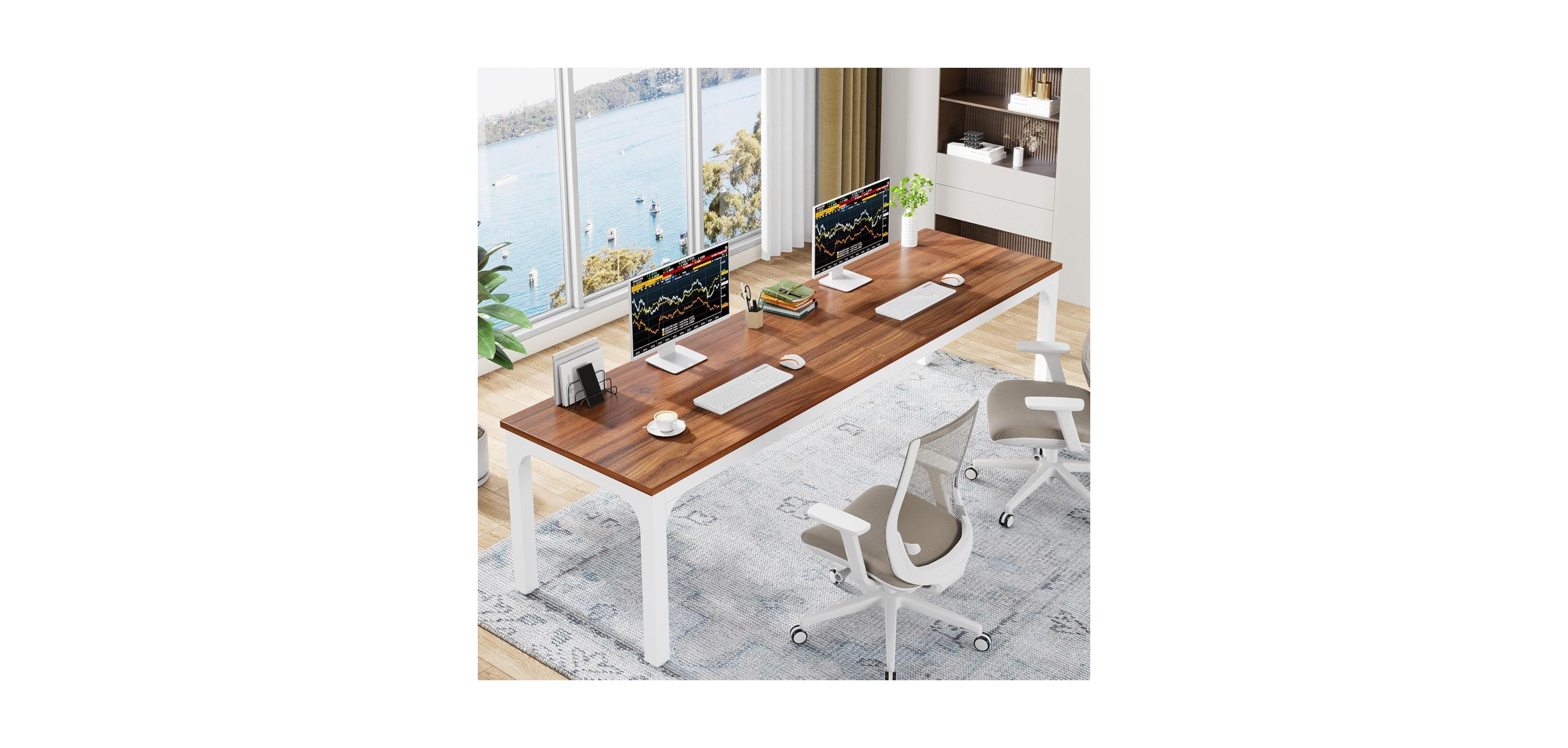 Tribesigns 78.7 Inches Extra Long Computer Desk 2 Person Desk, Double Long Desk, Workstaion for Home Office