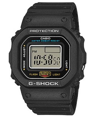 Men's Japanese Quartz Black Resin Watch, 20mm