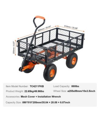 Heavy-Duty Garden Cart with 880 lbs Capacity & 10-inch Wheels