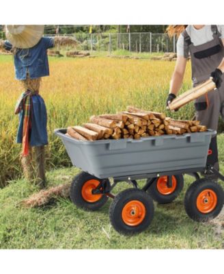 Large Capacity Dump Cart with 1200 lbs Rating & 13-inch Wheels