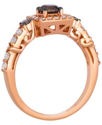 Chocolate Diamond (0.53 ct. t.w.) & Nude Diamond (0.45 ct. t.w.) Ring in 14k Strawberry Gold
