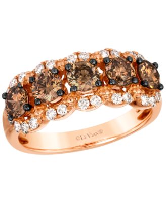 Chocolate Diamond (1.15 ct. t.w.) & Nude Diamond (0.39 ct. t.w.) Ring in 14k Strawberry Gold