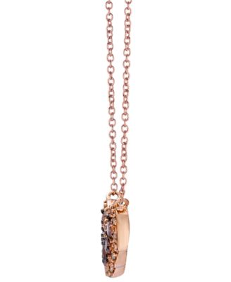 Chocolate Diamond (0.60 ct. t.w.) & Nude Diamond (0.19 ct. t.w.) Adjustable Necklace in 14k Strawberry Gold