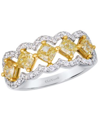 Sunny Yellow Diamond (1.80 ct. t.w.) & Vanilla Diamond (0.38 ct. t.w.) Ring in 14k Two-Tone Gold
