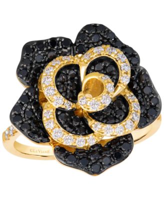 Vanilla Diamond (0.35 ct. t.w.) & Blackberry Diamond (0.86 ct. t.w.) Ring in 14k Honey Gold