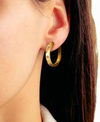 Chocolate Diamond Hoop Earrings (0.154 ct. t.w.) in 14k Honey Gold